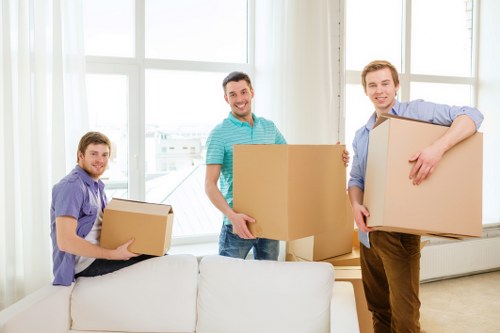 Boxes and household items prepared for a Chelsea relocation