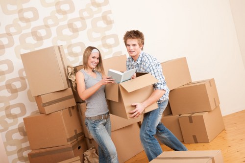 Local packing team organising boxes for a Chelsea property move